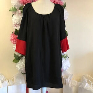 Glam Brand Black and Red Cold Shoulder Dress  size Medium